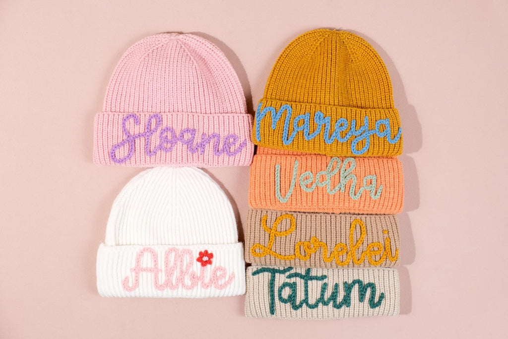 Personalized Crochet Baby Beanie: Custom Name Winter Hat