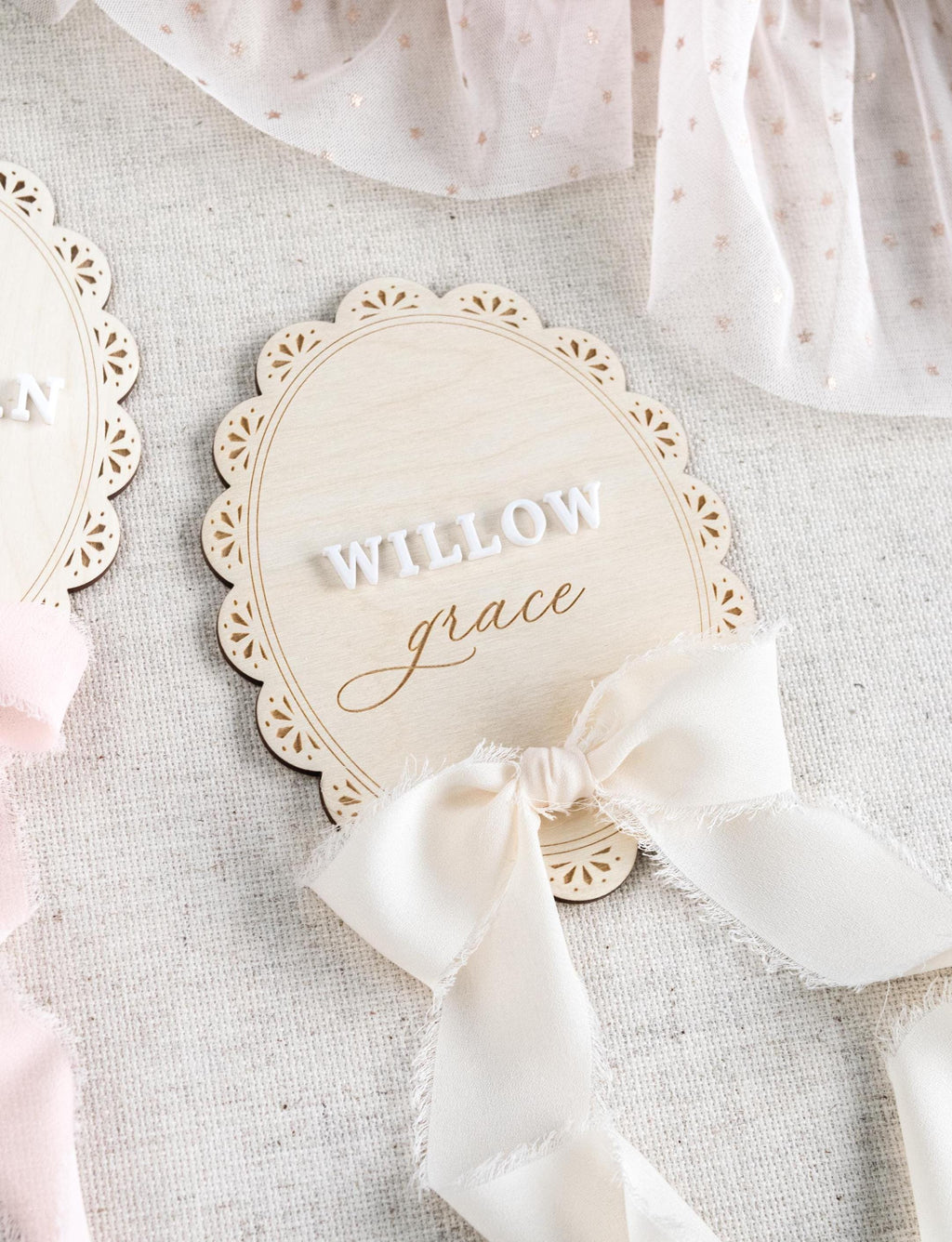 Baby Name Announcement Sign: Newborn arrival Sign for hospital, birth stat plaque, nursery decor