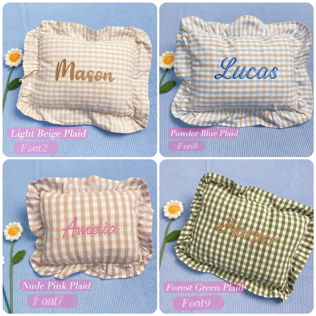 Personalized Baby Name Pillow with Ruffles