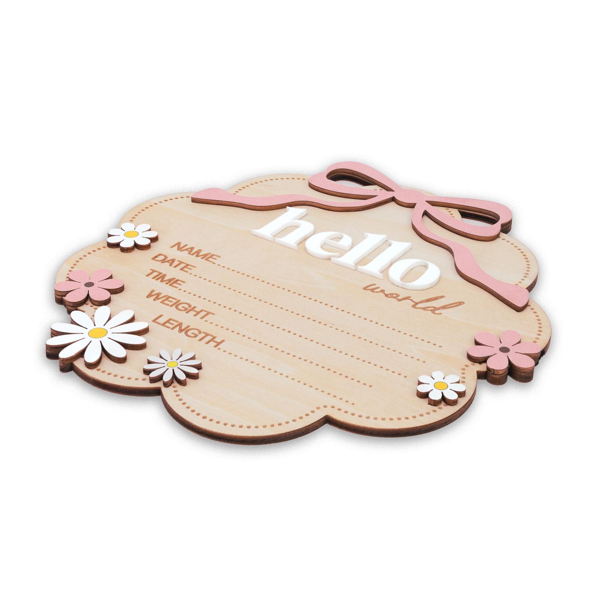 Baby Birth Stats "Hello World" Wooden : Newborn arrival Sign for hospital, birth stat plaque, nursery decor