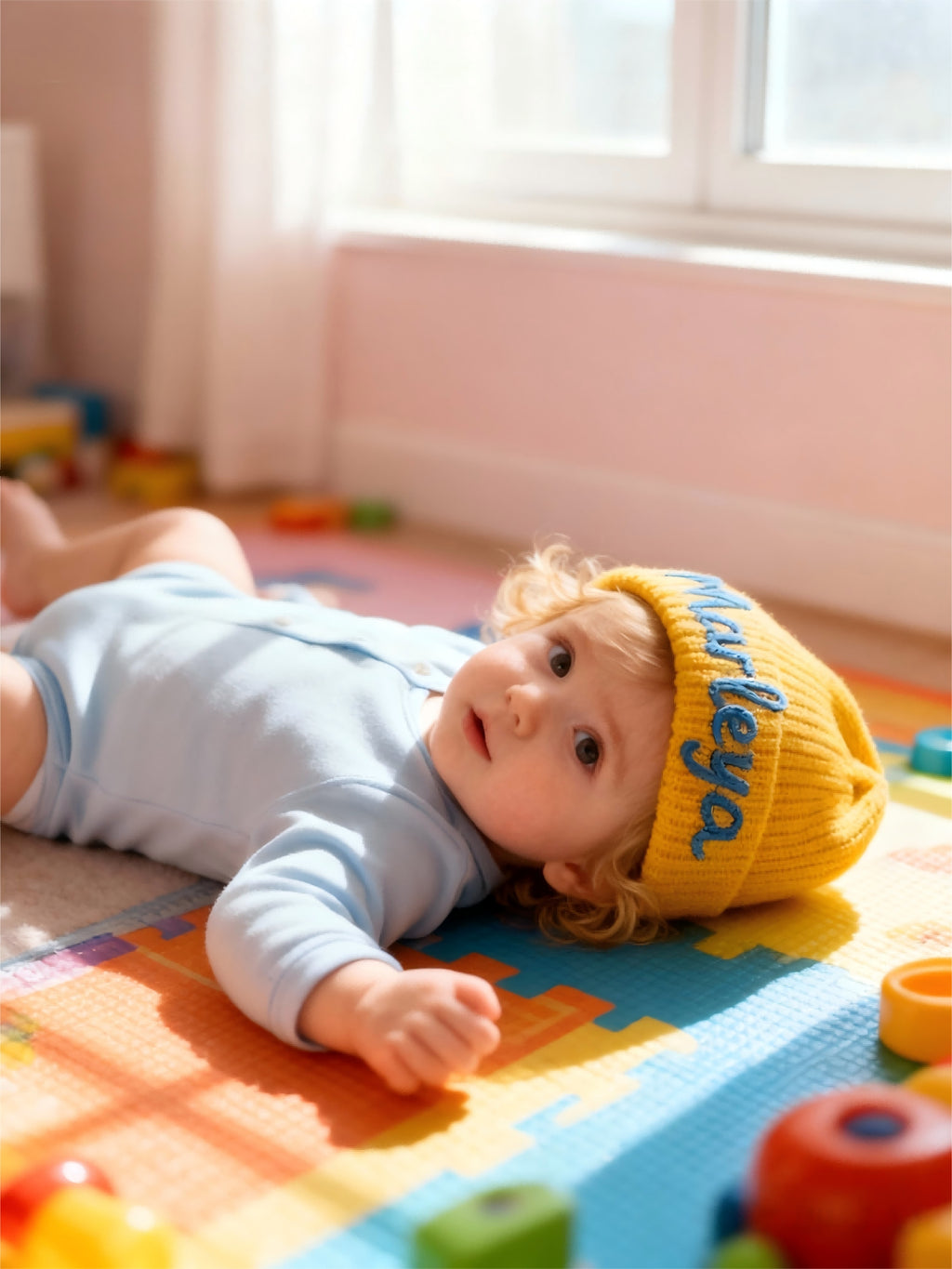 Personalized Crochet Baby Beanie: Custom Name Winter Hat