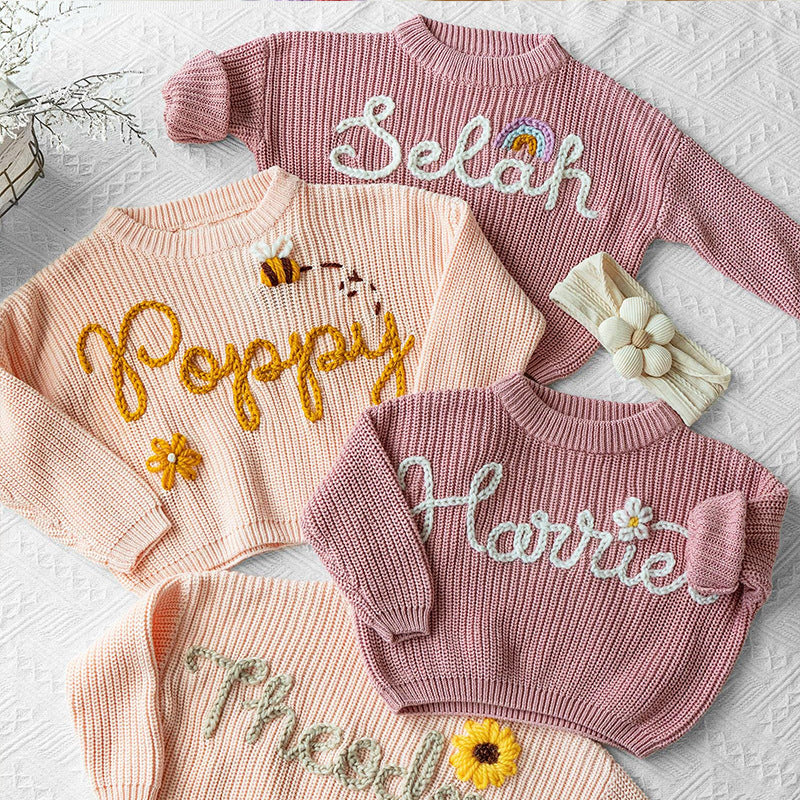 Custom Embroidered Baby Name Sweater