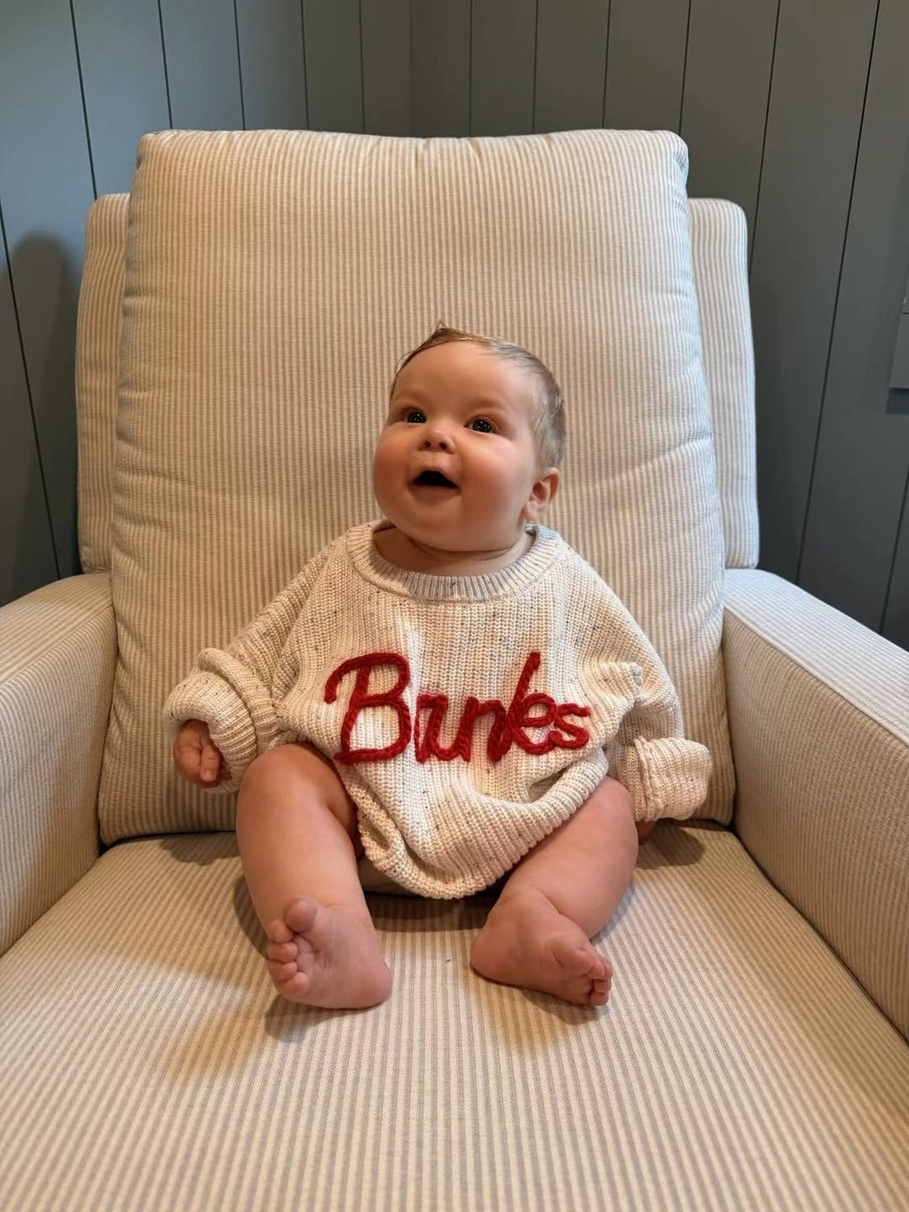 Custom Embroidered Baby Name Sweater -A