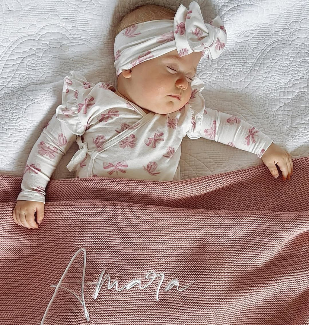 personalised embroidered name blanket