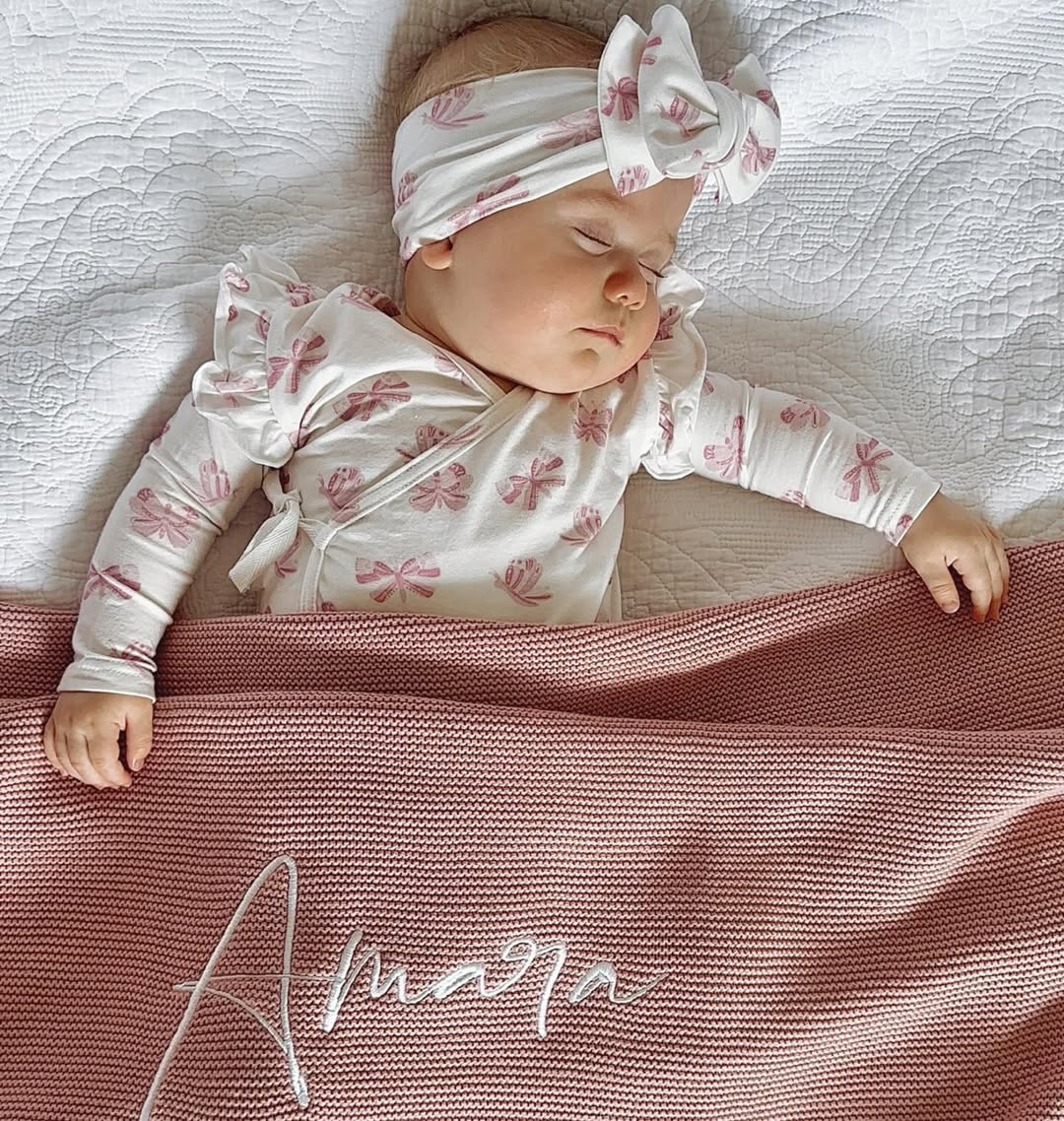 personalised embroidered name blanket