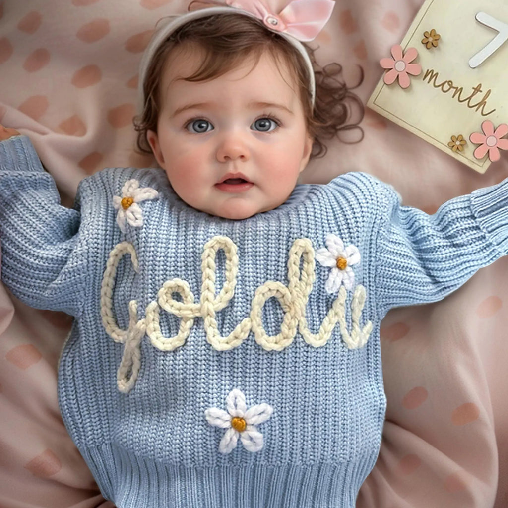 Custom Embroidered Baby Name Sweater