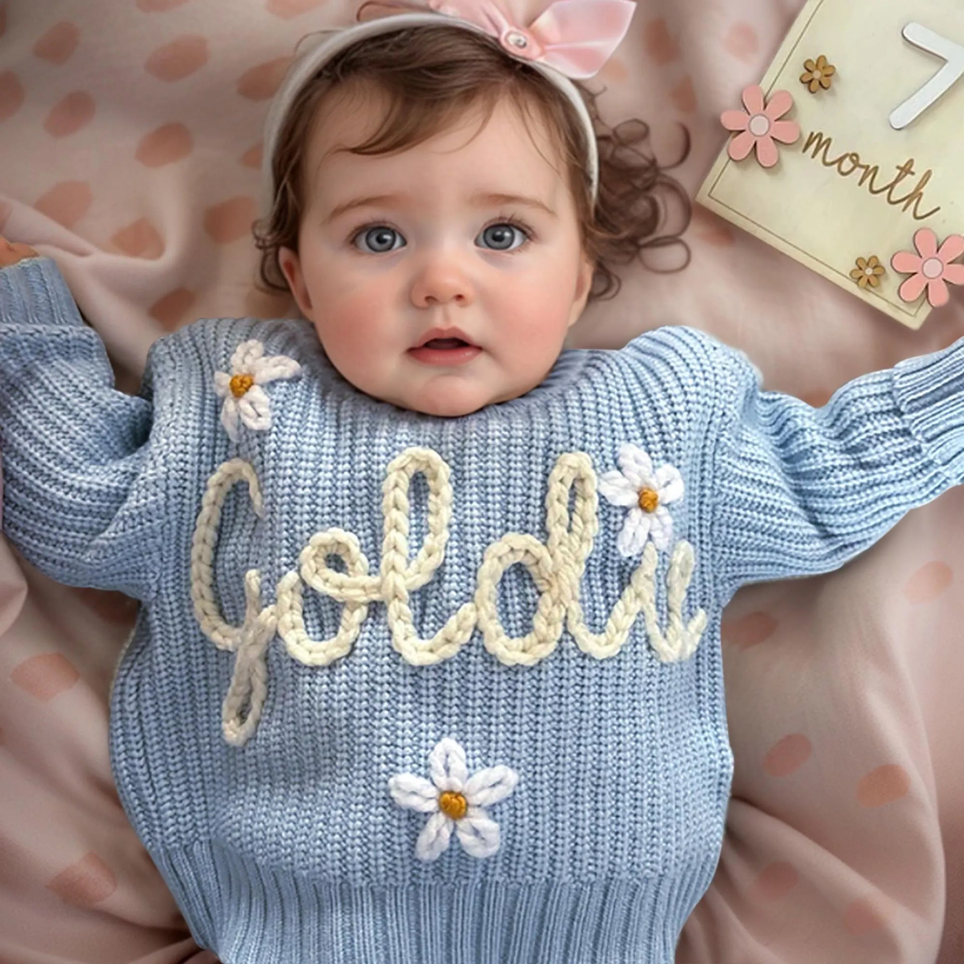 Custom Embroidered Baby Name Sweater