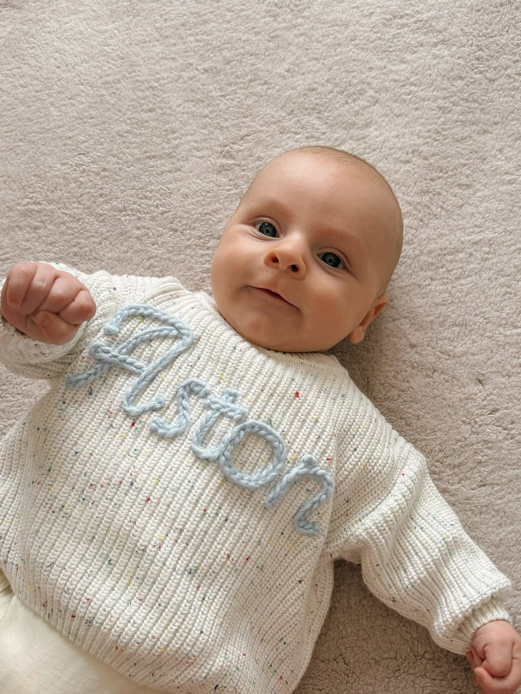 Custom Embroidered Baby Name Sweater -A