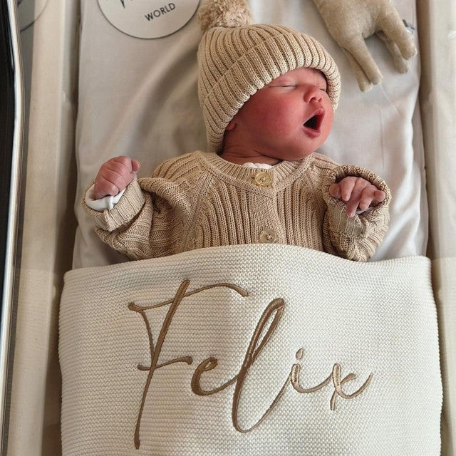 personalised embroidered name blanket