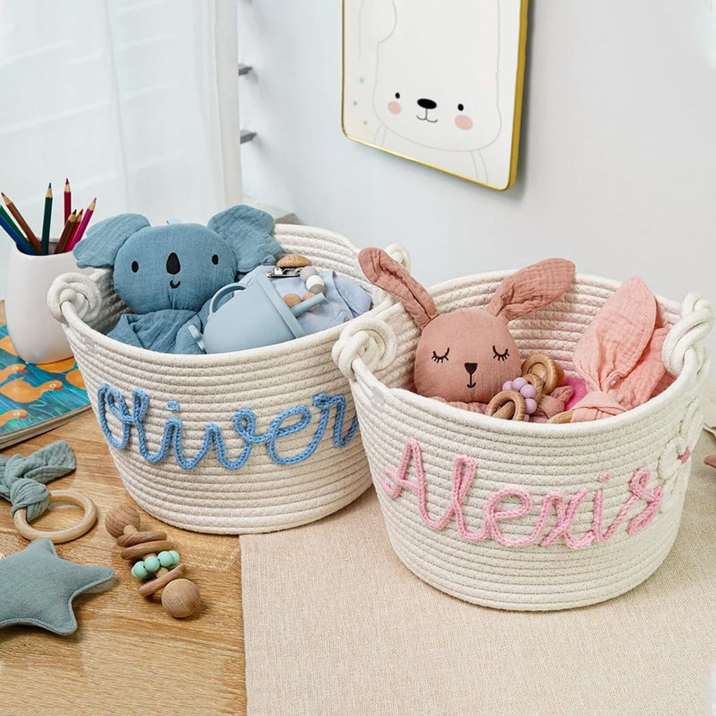 Personalized Baby Name Cotton Basket Gift