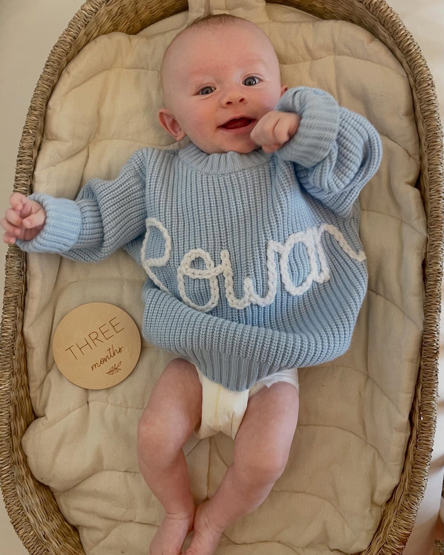Custom Embroidered Baby Name Sweater