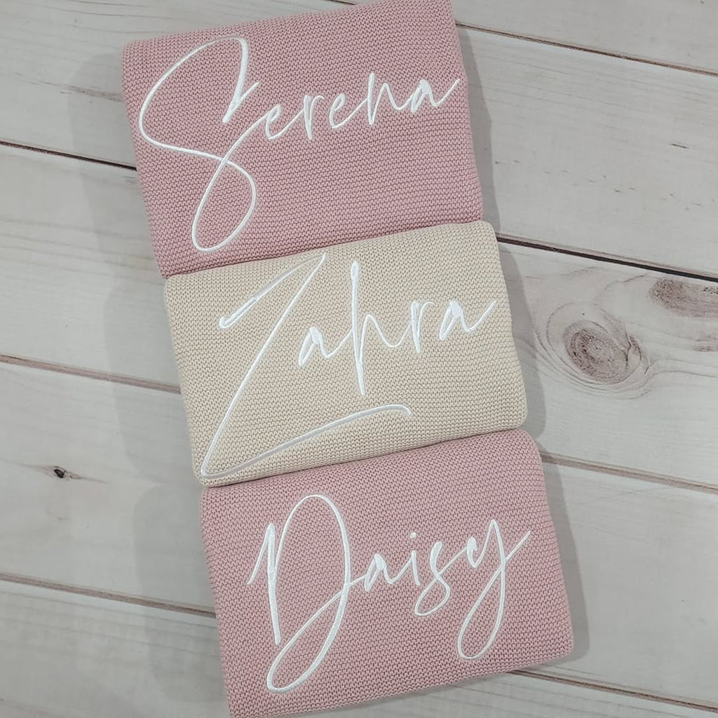 personalised embroidered name blanket