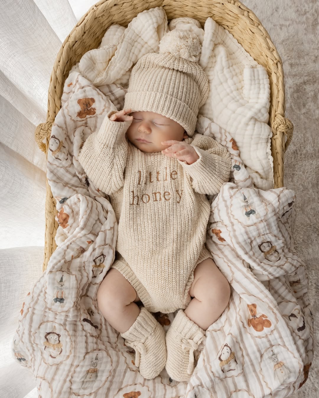 knit frill leg newborn announcement romper