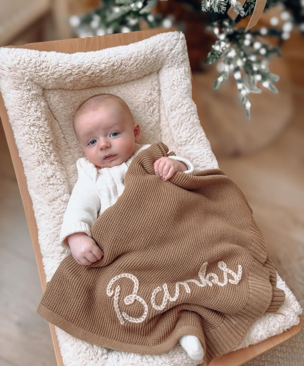 Personalised Knitted Name Blanket