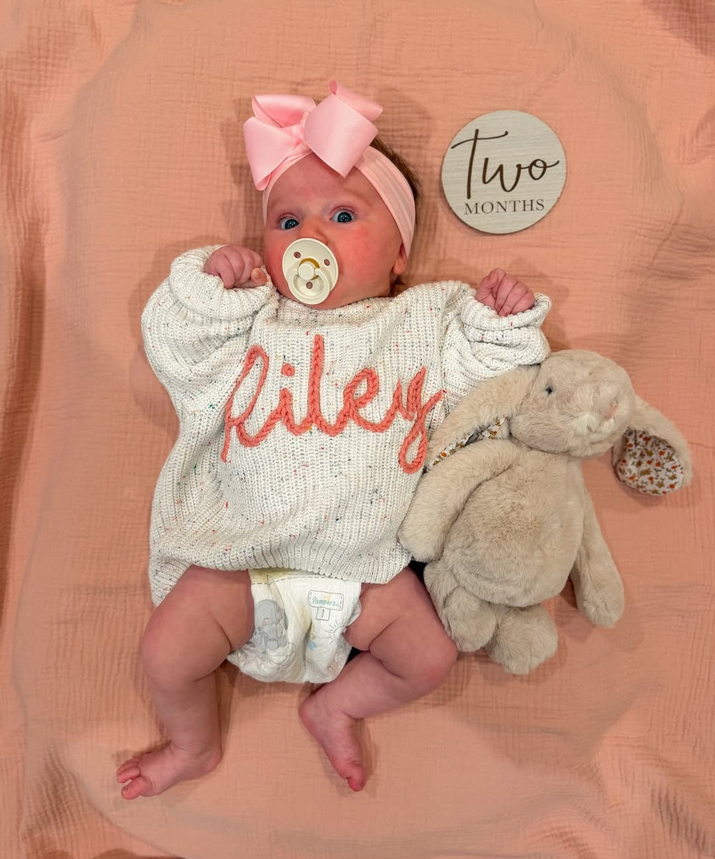 Custom Embroidered Baby Name Sweater -A