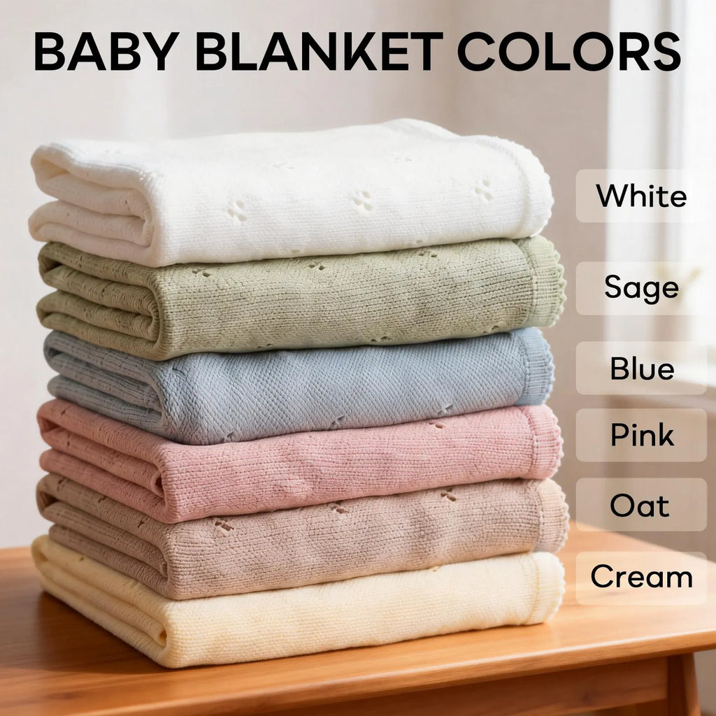 Personalized Knit Baby Blanket: Pointelle Swaddle, Newborn Gift