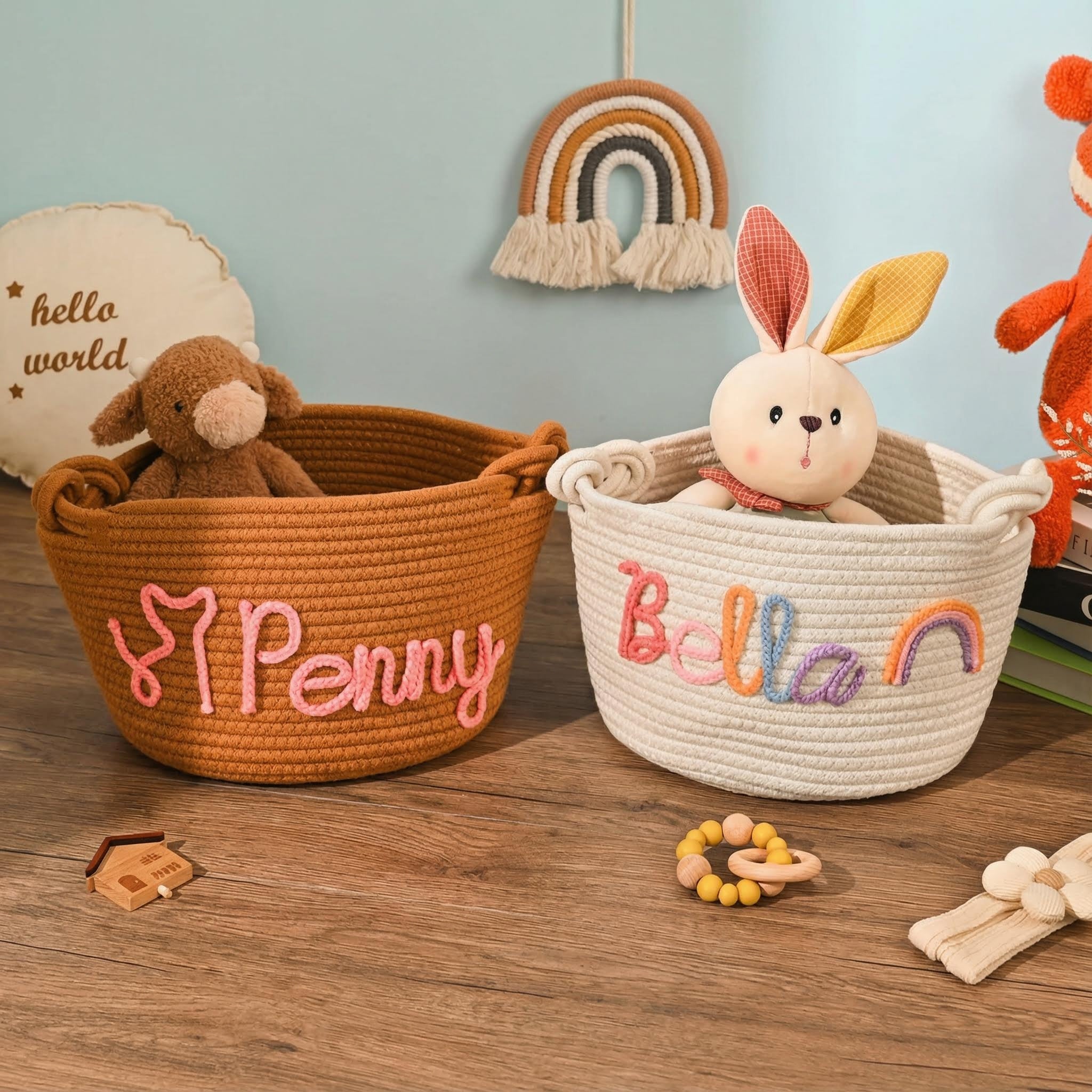 Personalized Baby Name Cotton Basket Gift