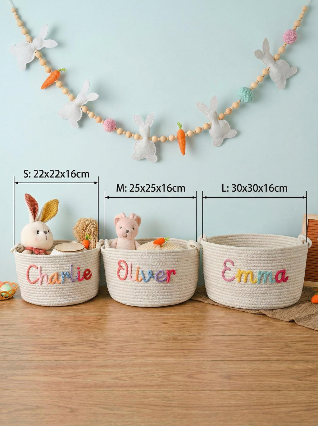Personalized Baby Name Cotton Basket Gift